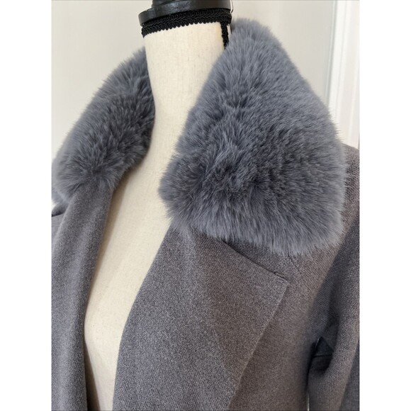 NWT Philosophy Faux Fur Collar Duster Gray XS - Picture 4 of 9
